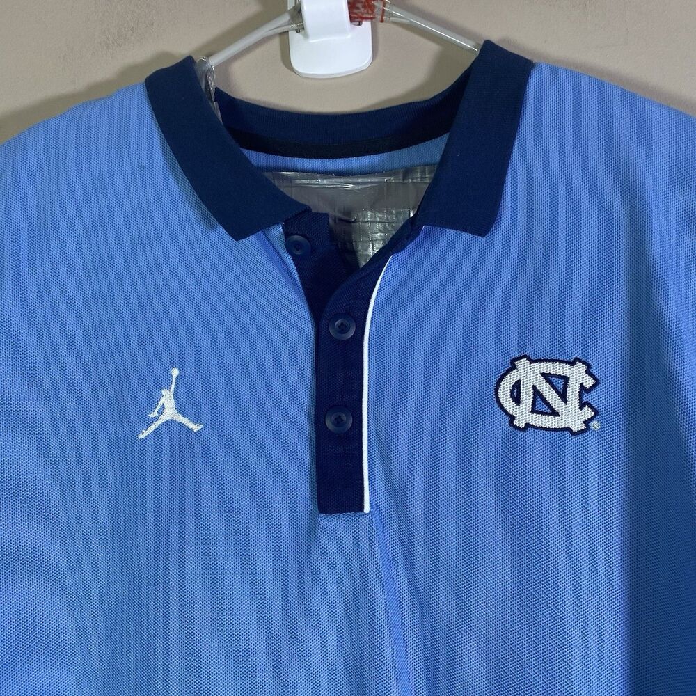 Michael Jordan Jumpman UNC Chapel Hill Mens Large Blue Polo Shirt  Tar Heels